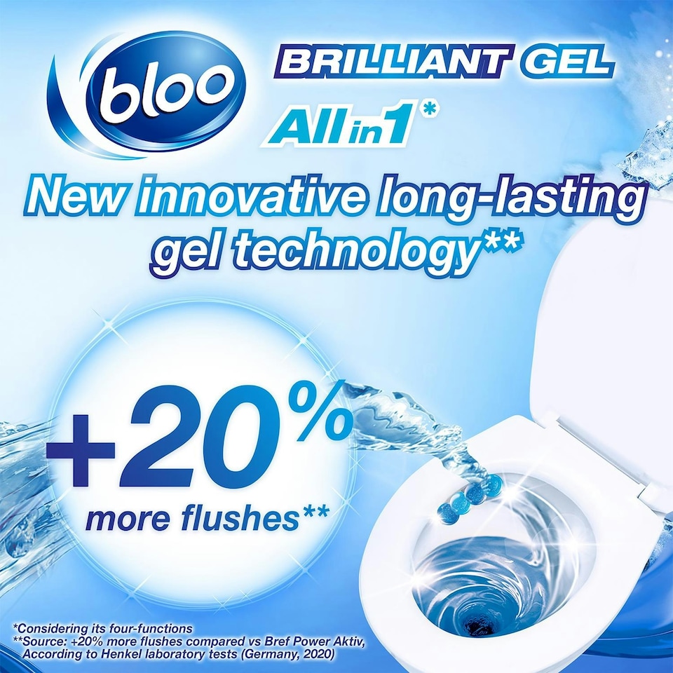 image 1 of Bloo Toilet Rim Block Brilliant Gel All in 1 Cleaner Arctic Ocean Scent 42g, 7 Pack | Multi | 7 Pack | 7