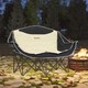 image 2 of Outsunny Double Camping Chair for Adults with Armrests, Cup Holders, Khaki Cream | Khaki