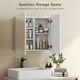image 4 of HOMCOM Arched Bathroom Mirror Cabinet, Wall Mounted Mirrored Cabinet White