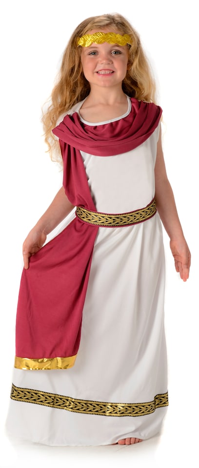 Imperial Roman Empress Girls Fancy Dress Ancient Greek Goddess Kids Costume New