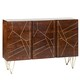 image 1 of Dark Gold Extra Large Sideboard 3 Drawers And 2 Doors - Solid Mango Wood - L40 x W160 x H85 cm | Brown