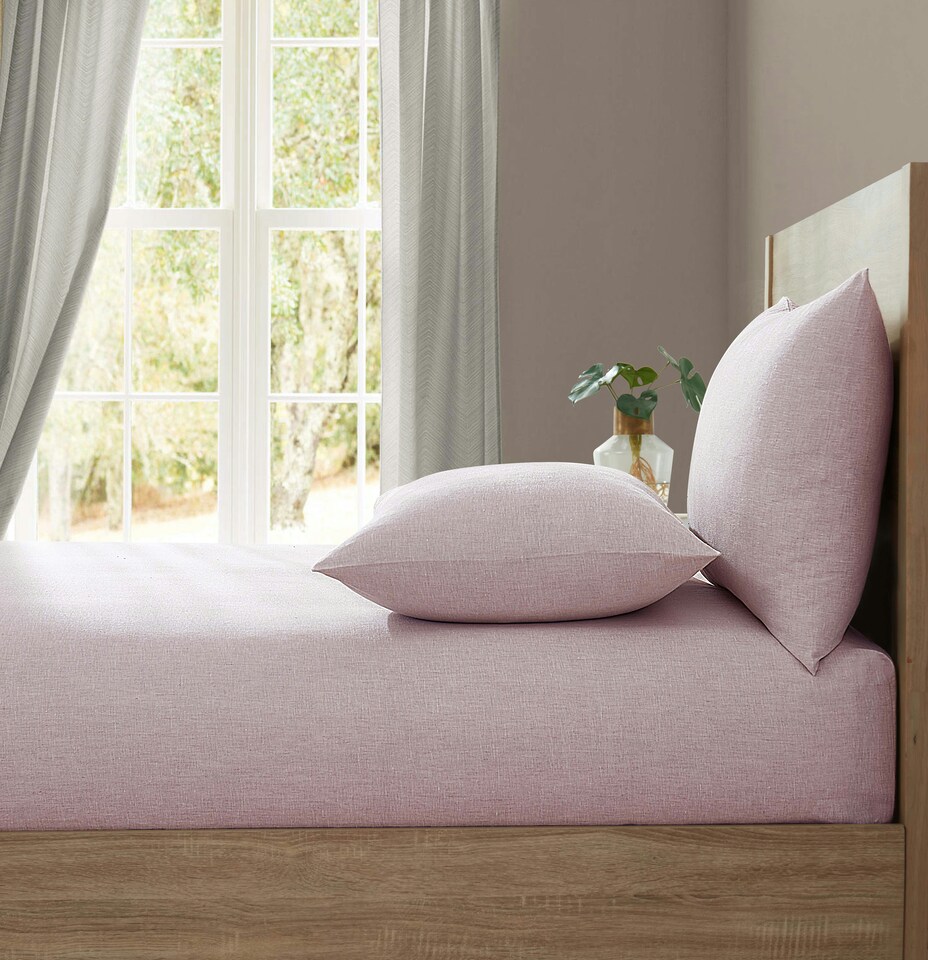 image 1 of Martex Linen Fitted Sheet Pink - Super King