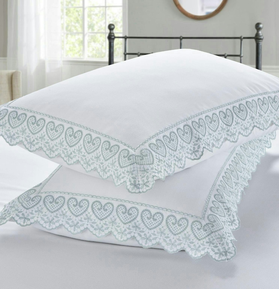 image 1 of Evelyn White Duvet Cover Set | White | Super King