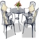 image 1 of Centurion Supports OSHOWA Luxurious Garden and Patio Table and 4 Large Chairs with Armrests Cast Aluminium Bistro Set Grey