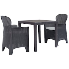 Plastic Anthracite Garden Table Chair Set | Black | 3