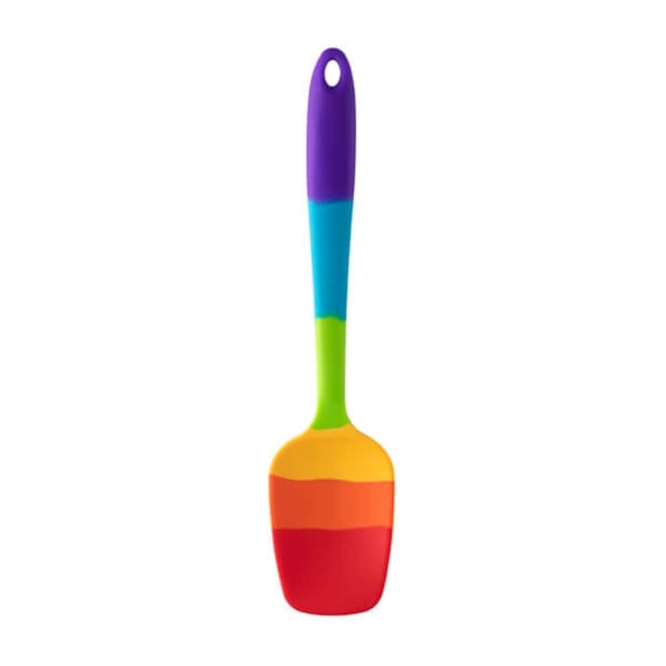 image 1 of Taylor's Eye Witness Rainbow Silicone Spatula Spoon