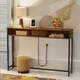 image 1 of Hallway Console Table With Charging Station Rustic Brown Brown