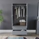 image 7 of Vida Designs Riano 2 Door 2 Drawer Wardrobe With Shelf & Clothes Rail, Grey