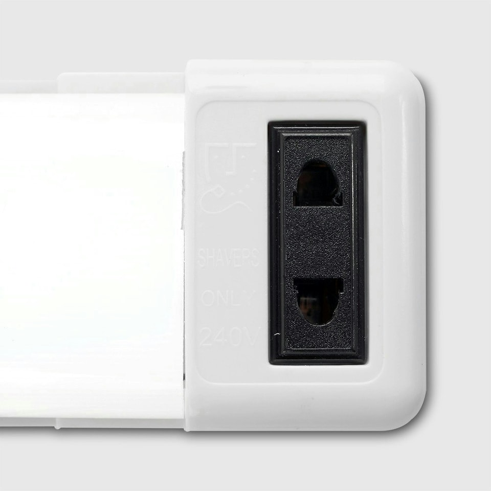 image 1 of ValueLights Horizon Matte White IP44 Rated Bathroom Shaver Pull Cord LED Wall Light