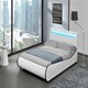 image 3 of Orion LED Lights Headboard Gaming Style White/Black Faux Leather Bed Frame (Double)