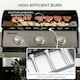 image 3 of Outsunny Gas Plancha Barbecue Grill with 3 Stainless Steel Burner, 7.5kW, Portable Tabletop Gas BBQ with NonStick Griddle and Lid for Camping Picnic Garden Party Festival