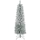 image 1 of HOMCOM 6 Foot Artificial Pencil Christmas Tree with Snow Flocked Tips, White