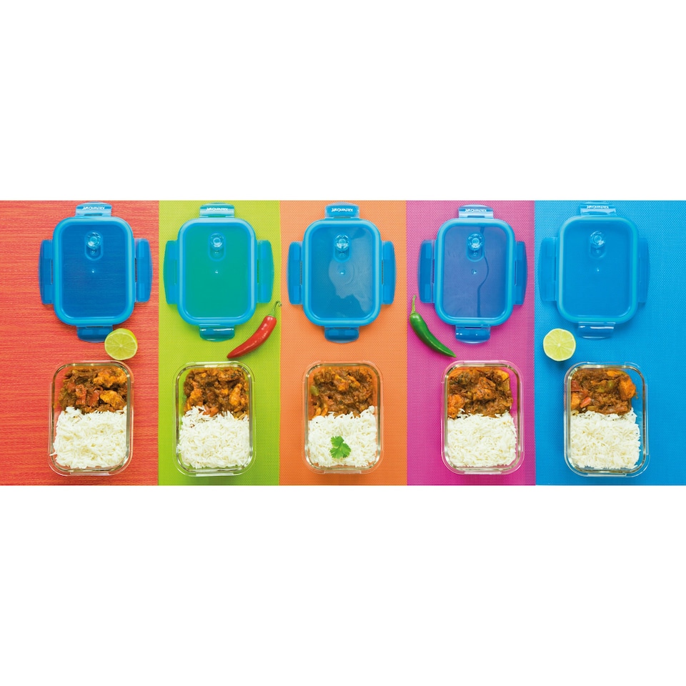 image 1 of KitchenCraft Storage Container Red Glass 1.5L