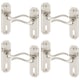 image 1 of Constance Metal Lever Latch Door Handles Set Rose Internal, External | Silver | 4x Satin Nickel Keyhole