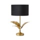 image 1 of ValueLights Christina Black Velvet with Gold Inner Drum Shade Gold Palm Leaf Table Lamp | Gold
