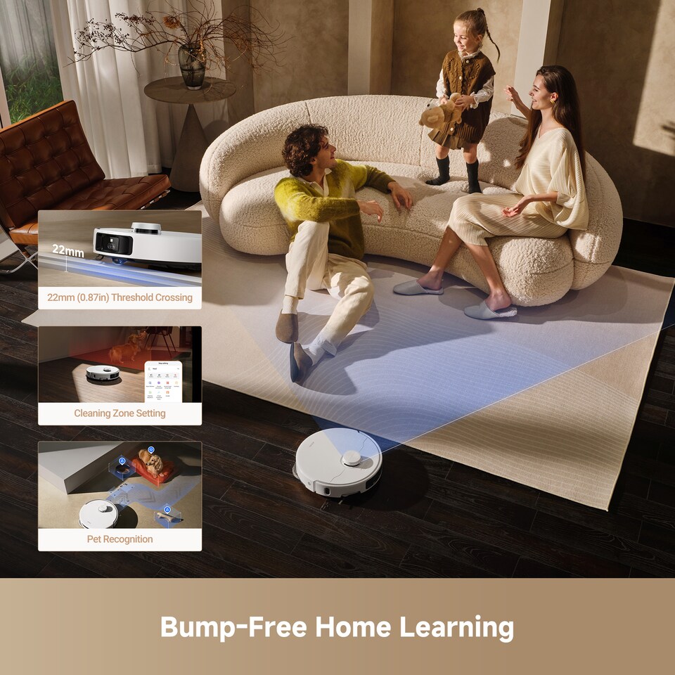 image 1 of MOVA P50 Pro Ultra Robot Vacuum and Mop, 19000Pa Suction Power, All-in-one Cleaning Station, White