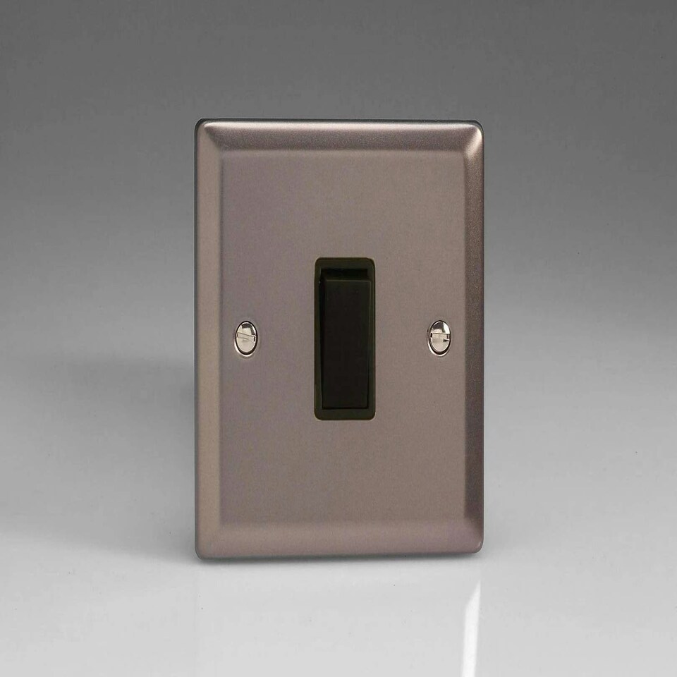 Varilight XR1B Rocker Switches 1-Gang Pewter Effect Black N/A