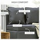 image 5 of HOMCOM Folding Sleeper Sofa Bed Chair with Pillows, Pocket, Grey