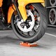 image 2 of HOMCOM Motorcycle Wheel Cleaning Roller Stand with Steel Frame, Aluminium Rollers, Motorcycle Maintenance Stand for Tyre Cleaning and Chain Lubrication, Fit Tyre Width < 180mm, Bikes < 485lb, Orange