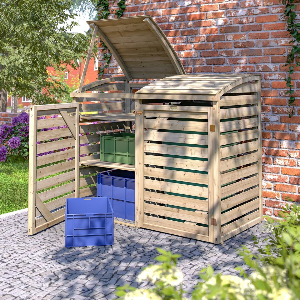 image 1 of Rowlinson Timber Single Bin Store With Box Store Brown