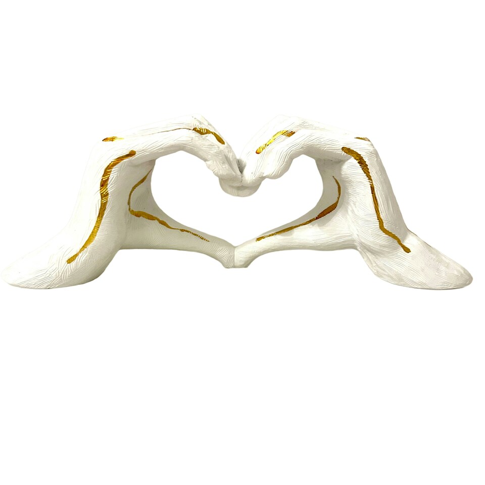 image 1 of Hands Love Gesture Sculpture Bronze Colour Life-Size 26cm/10'' Expression of Appreciation & LoveValentine's Day I appreciate you I love you Wedding Present
