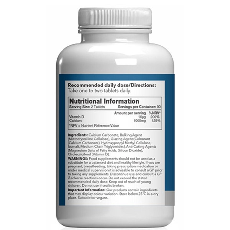 image 1 of Calcium 500mg & Vitamin D3 200iu Tablets - 180 Tablets