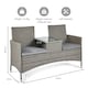 image 8 of VonHaus Grey 2 Seater Rattan Loveseat for Garden