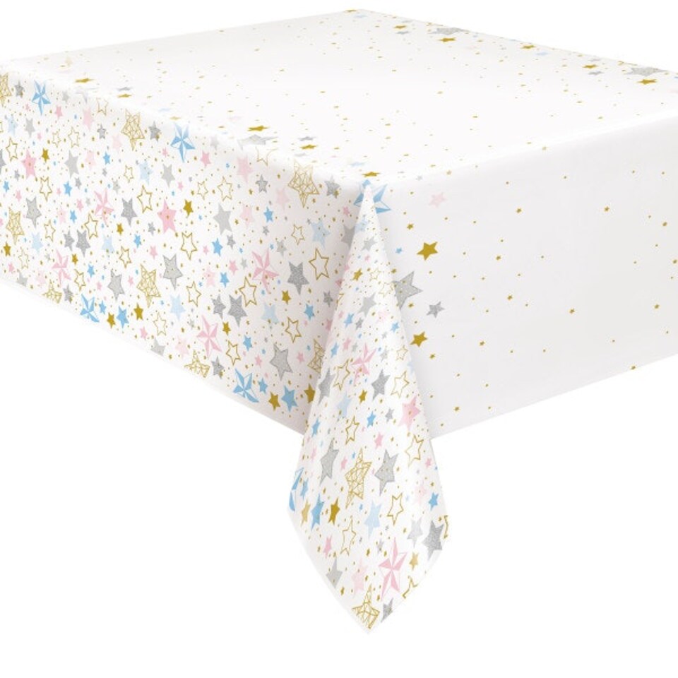 image 1 of Twinkle Twinkle Little Star Rectangular Plastic Table Cover, 54"x84"