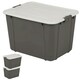 image 3 of 2 x 16 Litre Grey Organic Designed Strong Stackable Spacious Storage Containers With Clip Lock Lids Grey