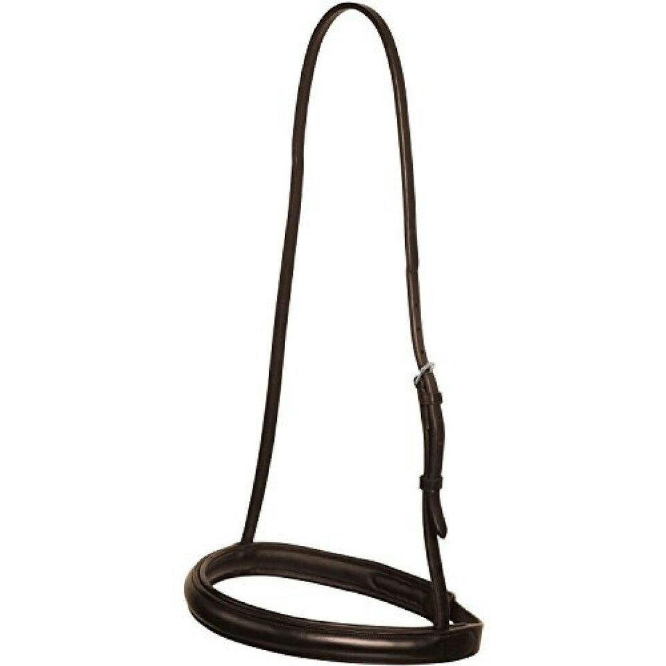Collegiate Leather Cavesson Noseband IV - Brown - Warmblood