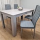 image 2 of Grey Wooden Dining Table with 4 Grey Faux  Leather Chairs Dining Set Furniture | Grey | One Size | 6