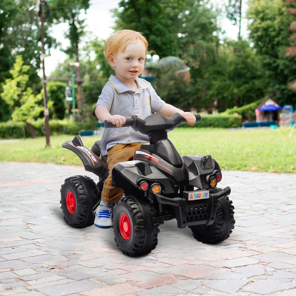 image 1 of AIYAPLAY 6V Kids Electric Quad Bike with Music, Forward Function, Black