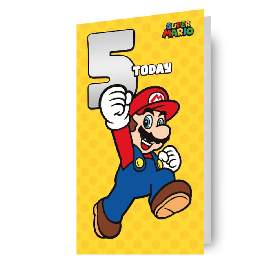 Super Mario Age 5 Birthday Card