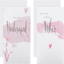 Bridesmaid and Usher Thank You Cards Pack of 10 in 2 Contemporary Designs
