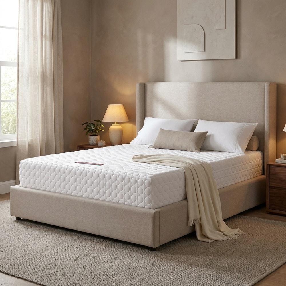 Visco Therapy Foam Mattress 20cm - Medium Comfort, Cooling Layer, UK Made | White | White | Single | 1