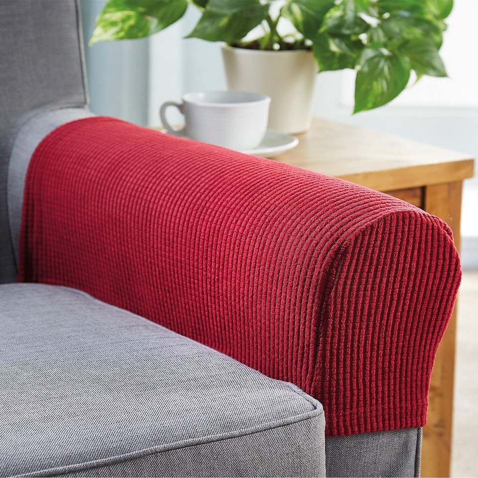 Coopers Of Stortford Stretch Armchair Arm Covers Sofa Protector Washable