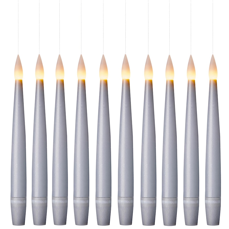 image 1 of Premier - 15cm Silver Floating Candle with ON-OFF Remote, 10 piece