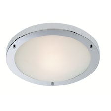 Rondo LED 24 Light Flush Ceiling Light Chrome, Opal Glass IP44