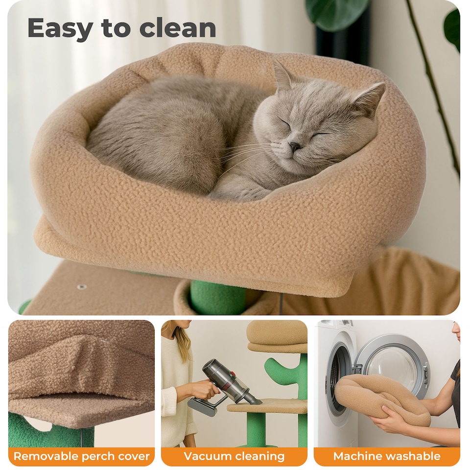 image 1 of Skylos Multi-Level Cat Tree Tower with Condo Hammock Plush Activity Centre