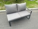 image 3 of Fimous Aluminum Outdoor Garden Furniture Corner Sofa Adjustable Rising Lifting Table Sets Dark Grey Black Tempered Glass 8 Seater