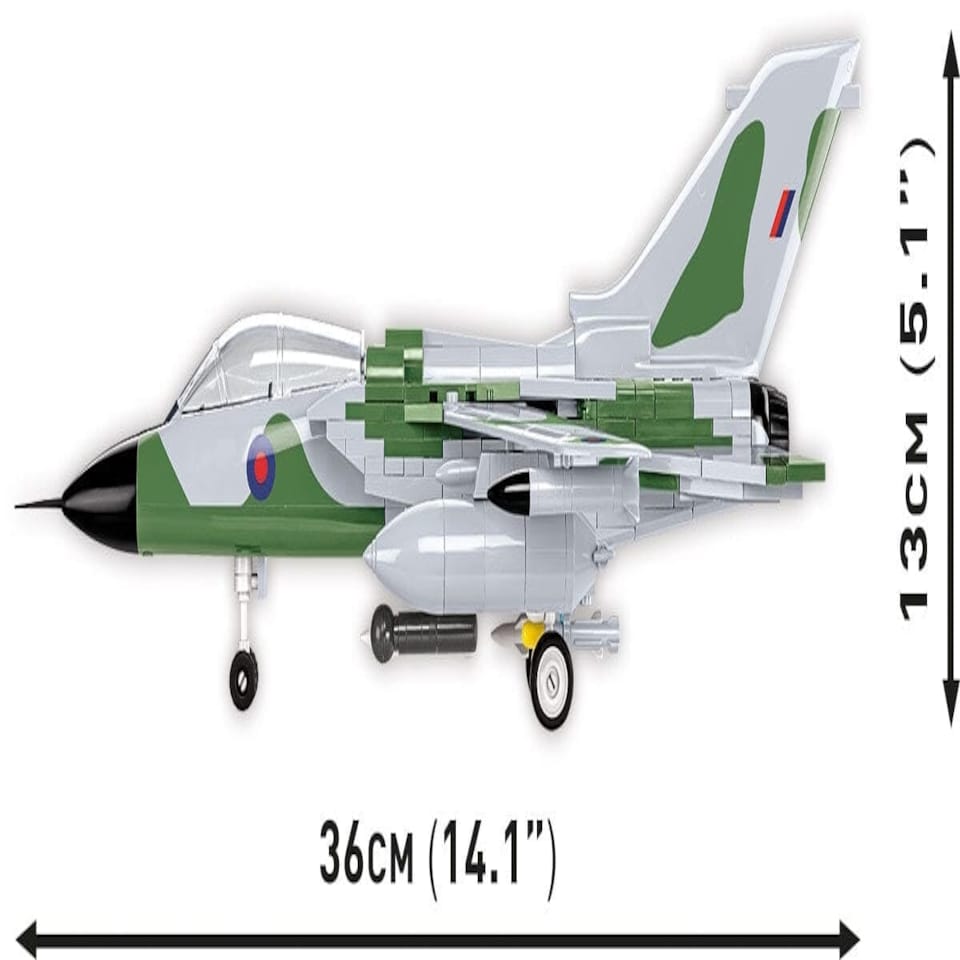 image 1 of Panavia Tornado GR.1 RAF brick plane model - COBI 5852 - 520 bricks