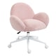 image 1 of HOMCOM Fluffy Leisure Chair Office Chair with Backrest Armrest Wheels Pink