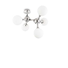 Nodi Bianco 5 Light Molecular Ceiling Flush Light Chrome, E14
