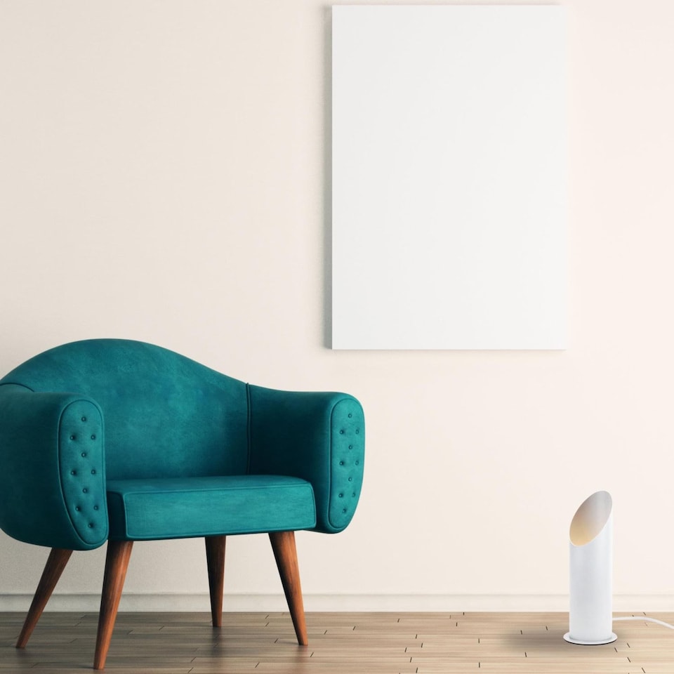 image 1 of White Tubular Floor Uplight | White | White | Medium | 1