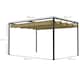 image 5 of Outsunny 4 x 3m Metal Outdoor Pergola with Retractable Roof, Outdoor Gazebo Canopy Shelter with Drainage Holes for Garden, Patio, Lawn, Khaki
