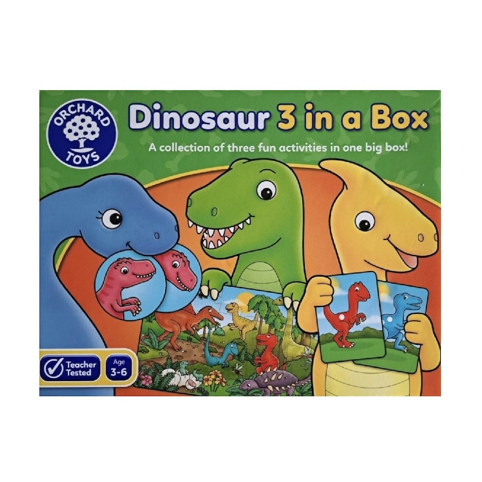 image 1 of Orchard Toys Dinosaur 3 In A Box Childrens Activity Games