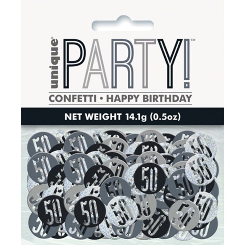 image 1 of Unique Party Glitz Foil Confetti - Black - 13