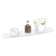 image 1 of Large Bowed Floating Glass Wall Shelves Damask Floral Design with Clip Supports | White | White Design