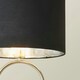 image 2 of ValueLights Antonia Black with Chrome Inner Drum Shade Brushed Chrome Oval Table Lamp Silver