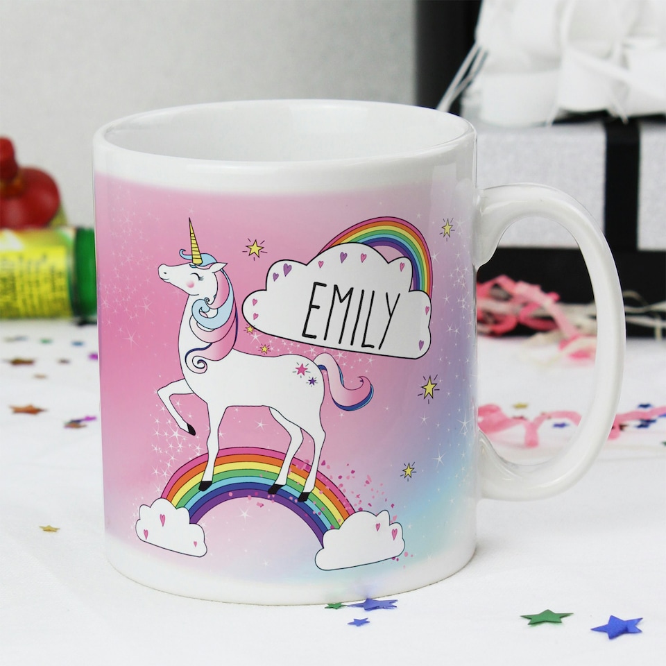 image 1 of Personalised Unicorn Mug White